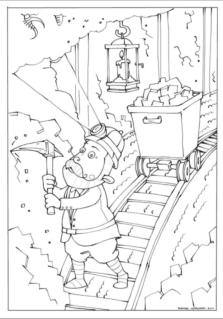 Górnik ładuje węgiel do wagonika. autor: Bartosz Ostrowski